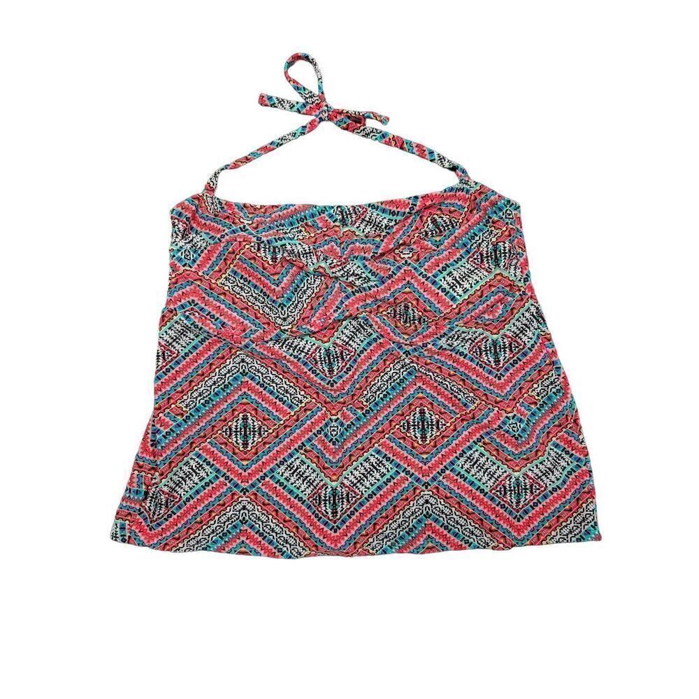 Catalina Wide Strap Swimwear Swim Tankini Turquoise Blue Paisley Top 3X